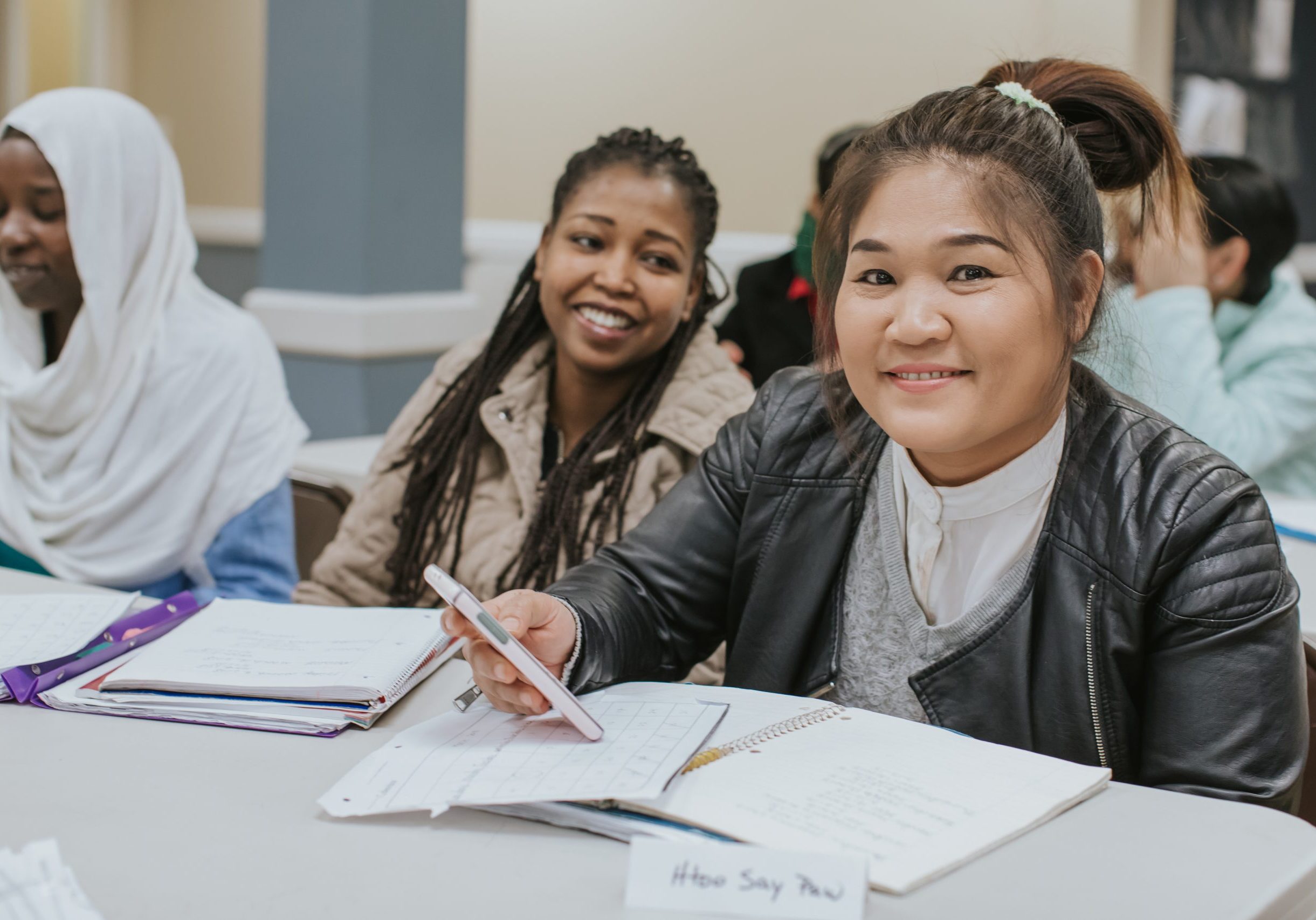 Women smiling in classroom